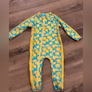 Swim zip sunsuit lemons 2T summer water long sleeve